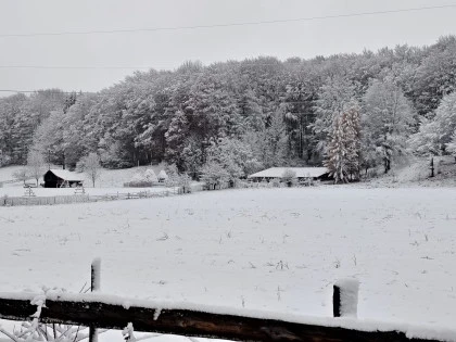 Peisaj de iarna cu zapada Valea Doftanei
