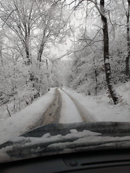 Peisaj de iarna cu zapada Valea Doftanei
