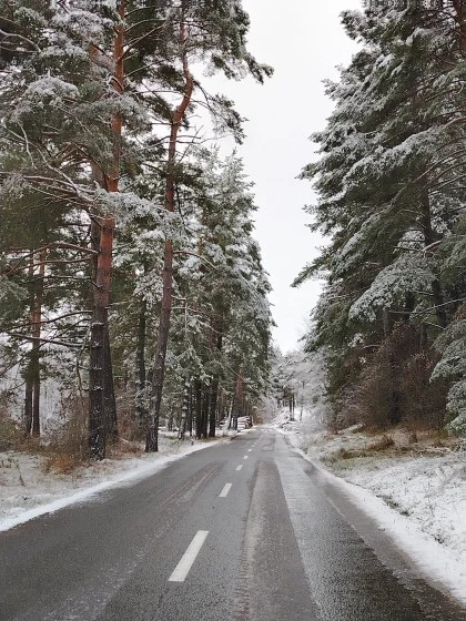 Peisaj de iarna cu zapada Valea Doftanei