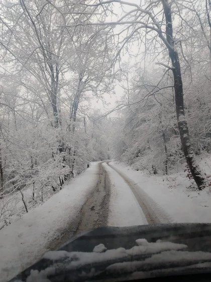 Peisaj de iarna cu zapada Valea Doftanei